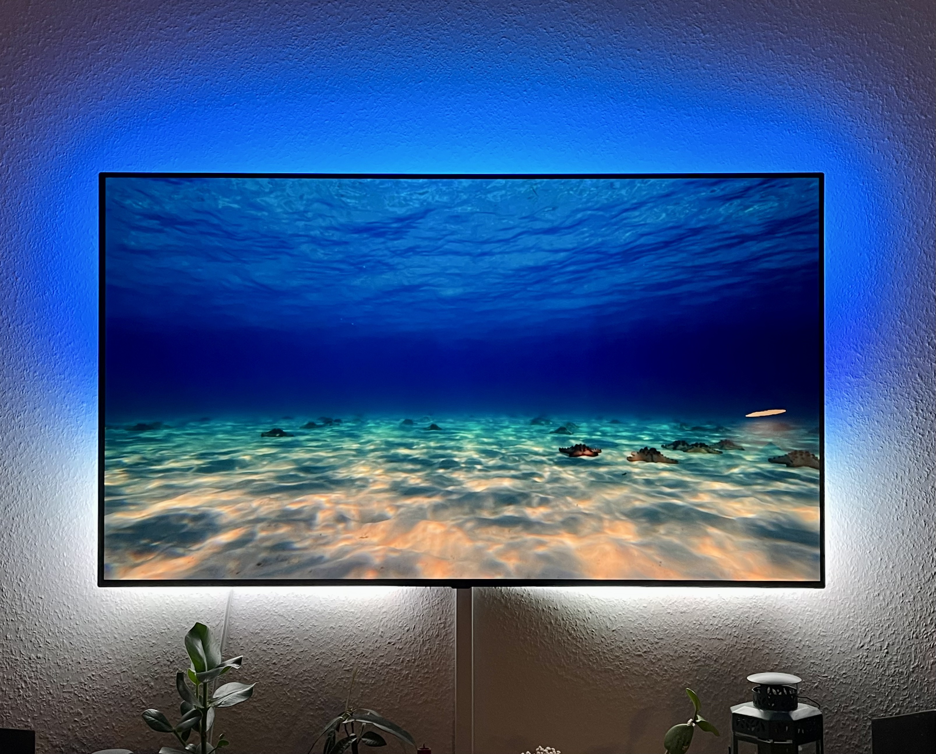 Picture: LED strip mounted behind a TV